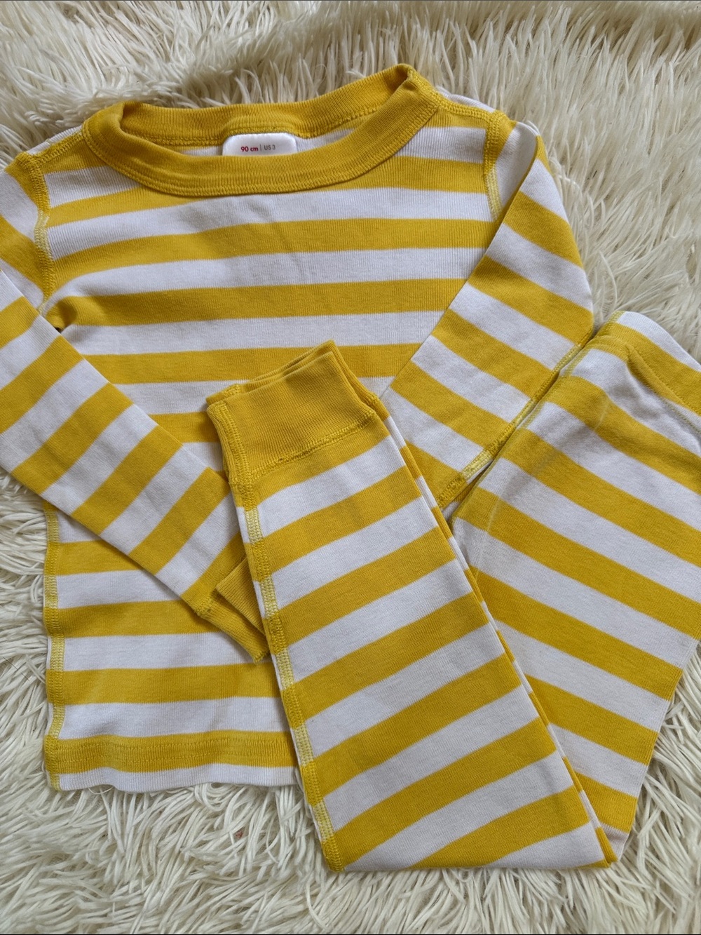 Hanna Andersson Yellow & White Striped Pajama Set